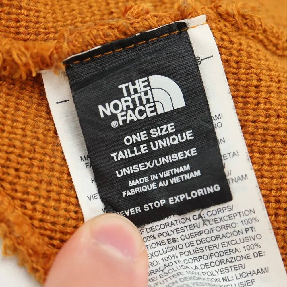 The North Face X Cheetos Mountain Beanie Ribbed Fleece Lined Timber Tan Logo